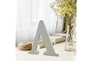 8Inch White Standing Wooden Letters, 0.8Inch Thick Unfinished Wood Letters Wooden Alphabet Letters for Wall Decor, DIY Crafts