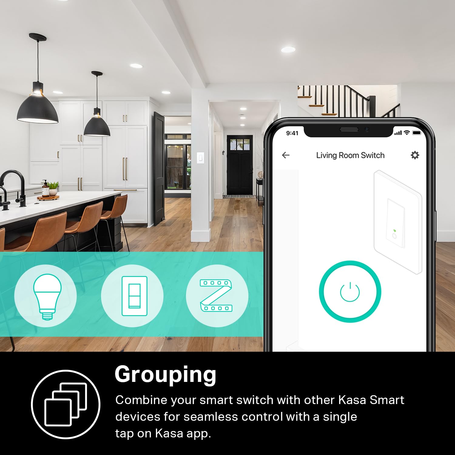 Kasa Smart 3 Way Switch HS210 KIT, Needs Neutral Wire, 2.4GHz Wi-Fi Light Switch works with Alexa and Google Home, UL Certified, No Hub Required, White,2 Count (Pack of 1) - View 6