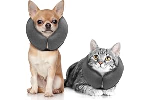 FAIRWIN Inflatable Dog Collar Recovery Cone for Medium Waterproof Elizabethan Pillow Blow Up Pet Cone Collar Surgery Donut Co