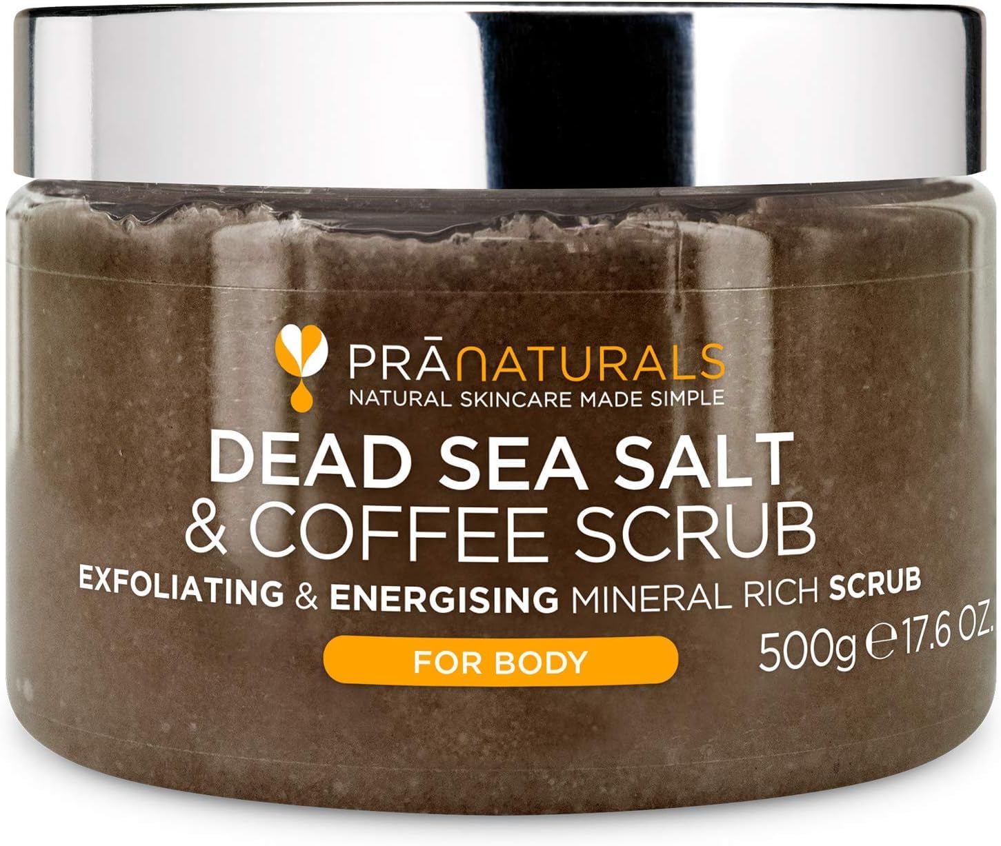 PraNaturals Dead Sea Salt Body Scrub 500G – Hydrating & Moisturising, Natural Oils & Minerals, Exfoliating, Softening & Nourishing, All Skin Types, No Parabens, Vegan & Cruelty Free (Coffee) — image 1