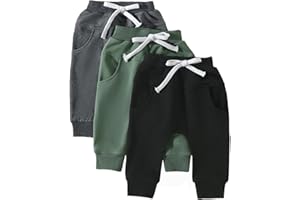 TSNBRE Baby Pants Toddler Infant Newborn Baby Boy Girl Sweatpants Long Joggers Pants Unisex Boy 's Clothing 3 Pack
