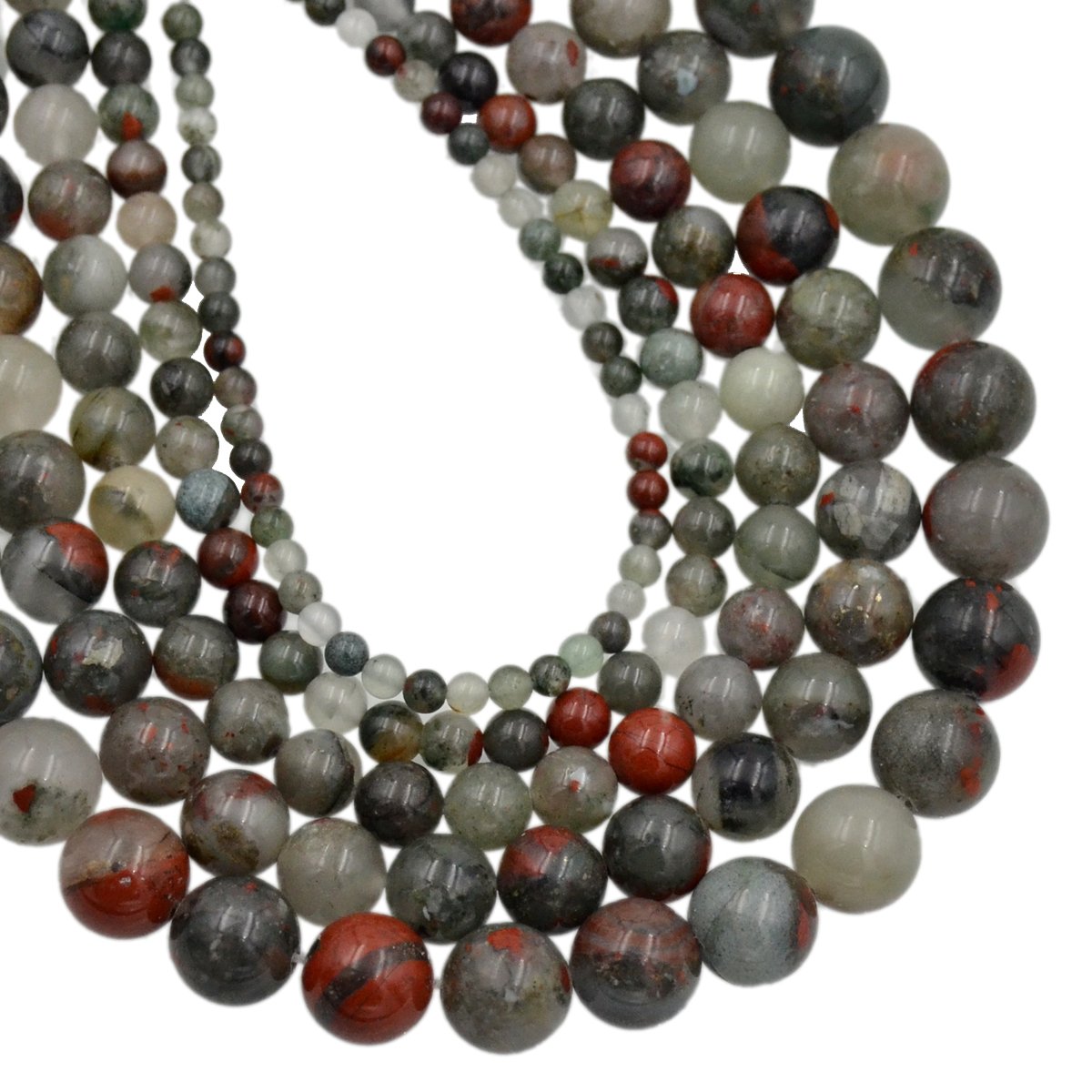 AD Beads Natural Gemstone Round Loose Beads 15" for Bracelet Necklace Earrings Jwelery Making Crafts DIY (8mm, African Red Jasper)