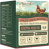 Joyprotyn 5LB Non-GMO Dried Mealworms - High Protein Natural Feed & Chicken Treats for Chickens, Ducks, Wild Birds, Quails & Reptiles - Support Egg Production & Feather Growth