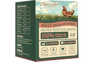 Joyprotyn 5LB Non-GMO Dried Mealworms - High Protein Natural Feed & Chicken Treats for Chickens, Ducks, Wild Birds, Quails & Reptiles - Support Egg Production & Feather Growth
