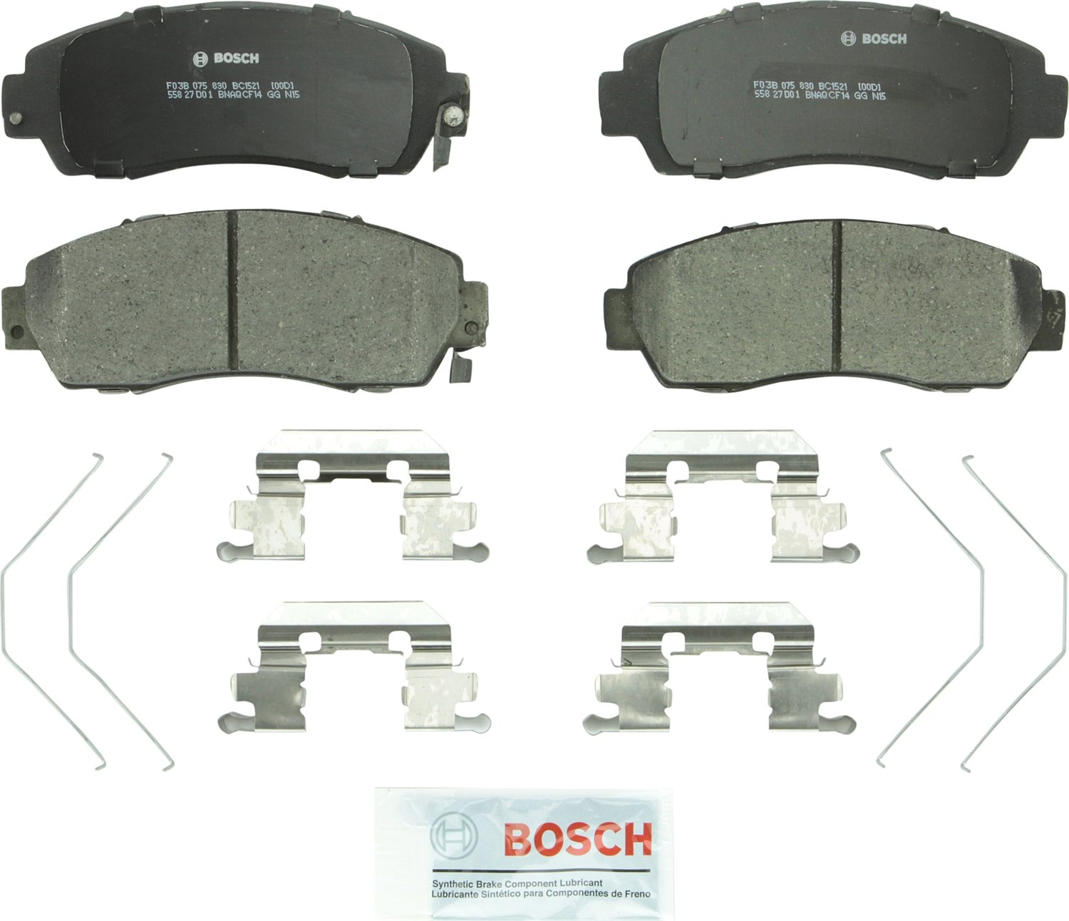Photo 1 of BOSCH BC1521 QuietCast Premium Ceramic Disc Brake Pad Set - Compatible with Select Acura RDX, TLX; Honda Accord Crosstour, CR-V, Crosstour, Odyssey, Passport; Subaru Legacy; FRONT