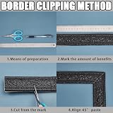 CRASPIRE Self Adhesive Wallpaper Border 2.3m x 4.5cm 3D Foam Trim Black view 5