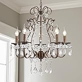 Saint Mossi 5-Lights Crystal Chandelier for Dining Room, Farmhouse Chandelier Style, K9 Crystal Pendant Light Rustic Lighting