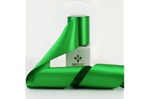 MEEDEE Emerald Green Satin Ribbon Lux Double Faced 3 Inch Wide Christmas Ribbon by 10 Yards for Christmas Tree, Weddings, Flower Bouquet, Bow Making