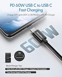 CLEEFUN 2-Pack USB C to USB C Cable 10ft PD 60W for