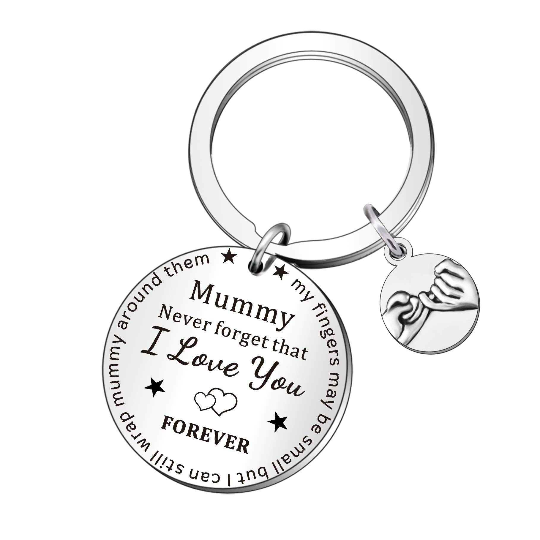 QMVMV Mummy Keyring from Daughter Son Never Forget That I Love You Mom Mum Mothers Birthday Christmas Gifts Women Keychain