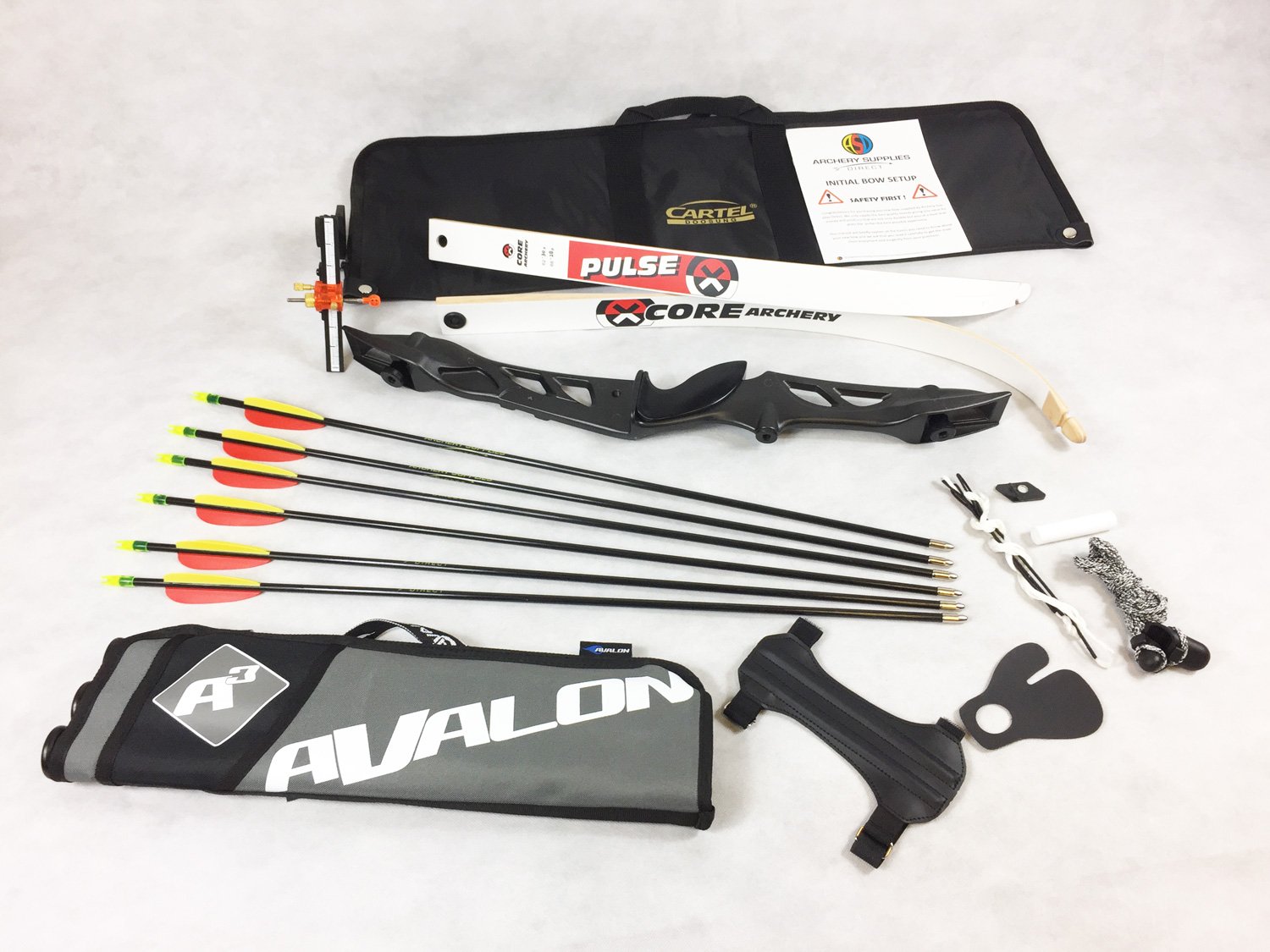 Jet Core Archery Black 66" Recurve Bow Take Down Set * Starter Pack 3