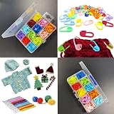 YINVA 150Pcs Crochet Stitch Markers Multi-Color Locking Knitting Clips view 5
