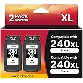 VOREDO PG-240 XL Black Ink Cartridges, 2 Pack Replacement for Canon 240 Black Ink Cartridge 240xl PG-240XL PG240 PG 240 for C