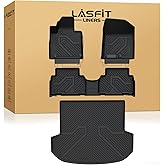 LASFIT Floor Mats & Cargo Mats Fits for Hyundai Santa Fe 2020 2019 (Not fit 2019 Santa Fe XL) All Weather TPE Custom Fit Floor Liners Car Mats & Trunk Mats Accessoires, Black