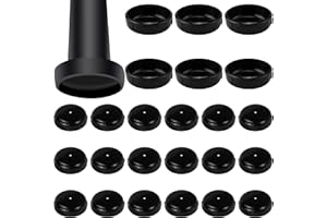 VYPART 24 Pack Wrought Iron Patio Furniture Glides,1-1/2 inch Outdoor Chair Leg Feet Protector - Deluxe Version Round Leg Caps Replacement Protect Patio Floor from Scratches (Black)