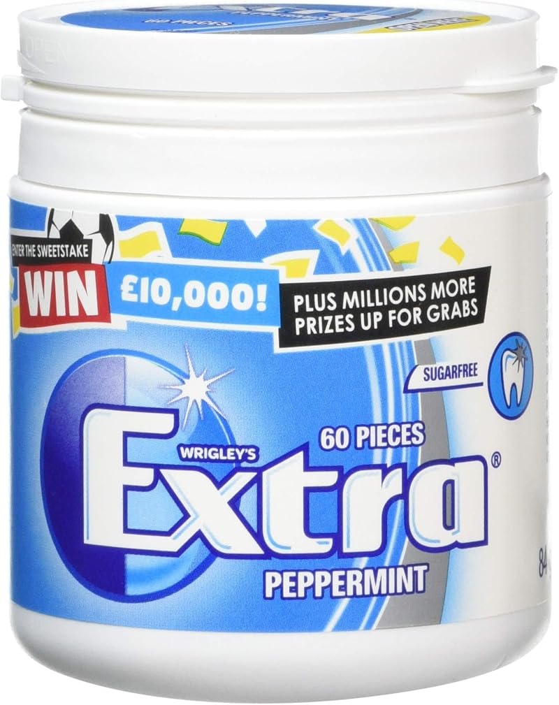 Extra Peppermint Chewing Gum Sugar Free 6 Bottles 46 Pieces Each 276