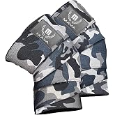 Mava Sports Knee Wraps (Pair) for Men &amp; Women | Ideal for Cross Training, WODs, Gym Workouts, Weightlifting, Fitness &amp; Powerlifting | Knee Straps for Squats | 72" Compression &amp; Elastic Support