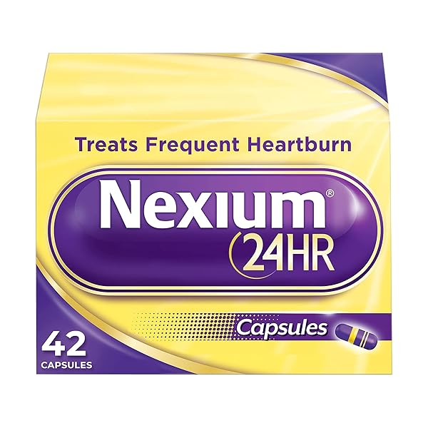 NEXIUM 24HR ACID REDUCER HEARTBURN RELIEF CAPSULES FOR ALL-DAY AND ALL-NIGHT PROTECTION FROM FREQUENT HEARTBURN, HEARTBURN MEDICINE WITH ESOMEPRAZOLE MAGNESIUM – 42 COUNT