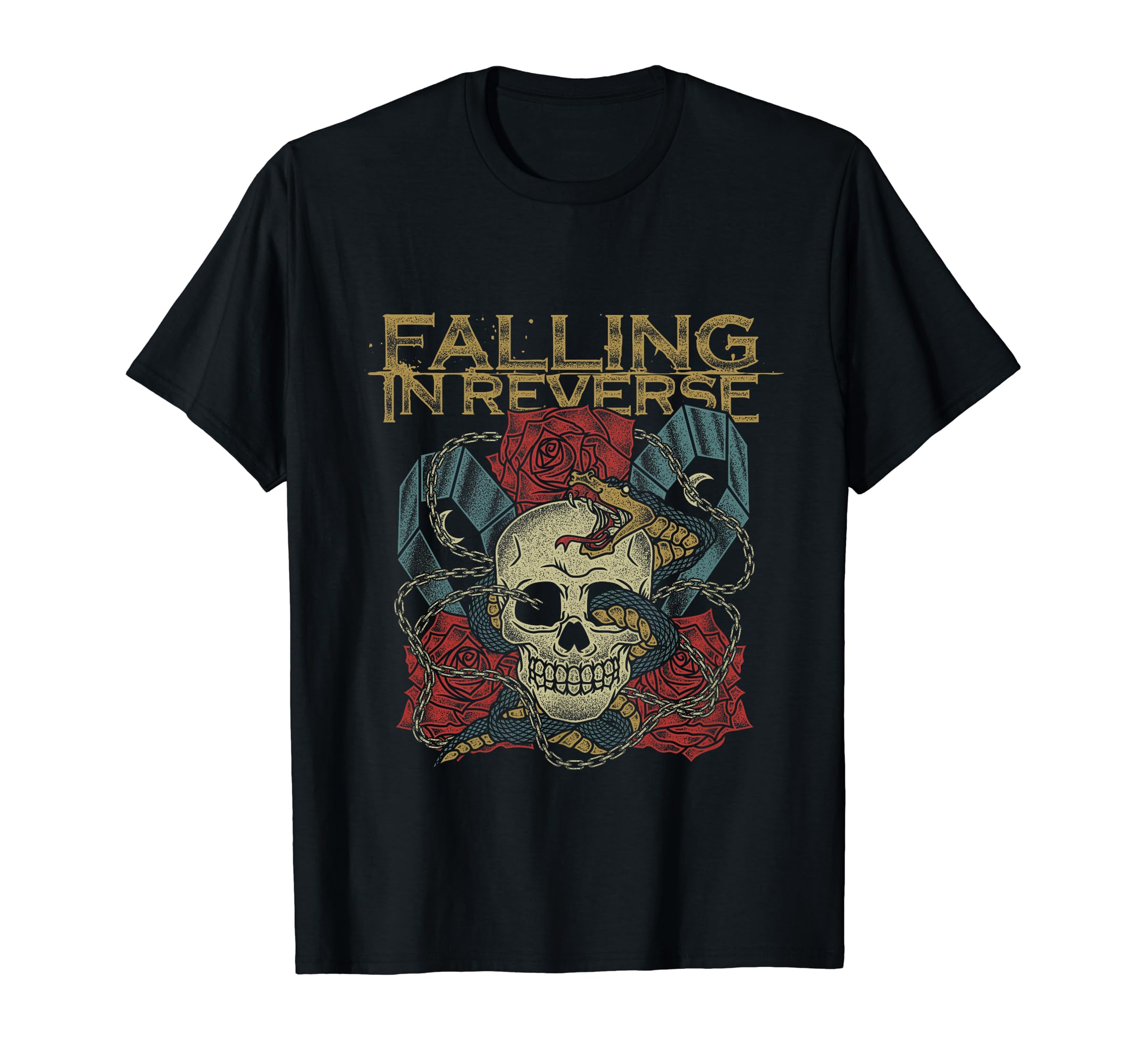 Falling in Reverse Official Merchandise - Death T-Shirt, Black, Unisex-Adults, Short Sleeve, T-Shirt