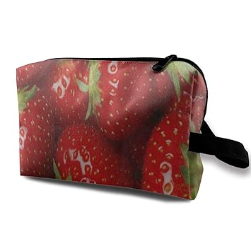 Korean Women Travel Cosmetic Bag Fruit Strawberry Pu Makeup Bag