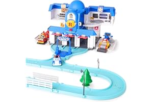 Robocar Poli Toys Exclusive, Transforming Headquarter Station Playset, Rescue Center Race Track Set for Diecast Cars Toy, Emergency Firetruck Station Rescue Toys Gift for Kid Boy Girl Age 1 2 3 4 5
