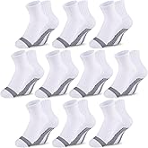 Comfoex 10 Pairs Boys Socks Half Cushion Cotton Quarter Running Socks Ankle Sock for Little Big Kids 6-8 8-10 Years Olds