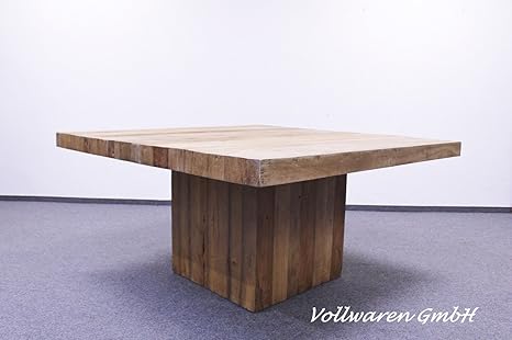 Teak Square Dining Table Solid Teak Wood Antique 160x160 Vintage Building Board Amazon De Home Kitchen
