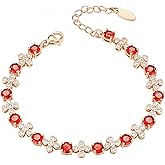 TIMEMATRIX Green/Red/Blue/White/Orange Lucky Straw Bracelet with Cubic Zirconia Gemstones for Women for Gift.