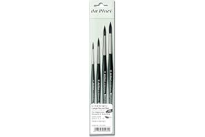 da Vinci Brushes 5598 Casaneo Large Round (Sizes 5,6,8,10) Artist Brush Set, Black, 4