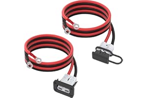 IZTOSS 2PCS 50A Anderson Connector 6 to 12 Gauge Battery Quick Connect/Disconnect Connector 1.64FT 8AWG Cable O-Ring Terminal with Bracket and Protective Cover for Car Winch Trailer