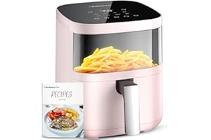 BEELICIOUS PRO Air Fryer,Beelicious 8-In-One Smart Compact 4QT Air Fryers,with Viewing Window,Shake Reminder,450°F Digital Airfryer with Flavor-Lock Tech,Dishwasher-Safe & Nonstick,Fit for 1-3 People,Pink