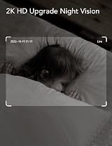 nooie 2K WiFi Baby Monitor Night Vision Motion Sound 2 Way Audio Alexa Google view 3