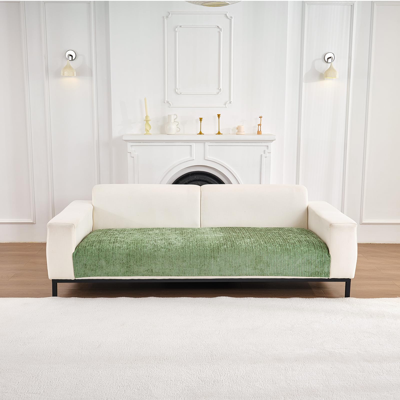 Topchances Soft Chenille Sofa Cover - New Non-Slip Sofa Covers 1 2 3 Seater, Couch Covers for Sectional Sofa, Universal Couch Cover, Sofa Cover L Shape Furniture Protector for Living Room (Green) — image 1