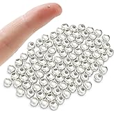 OHINGLT 925 Sterling Silver Beads for Jewelry Making,Smooth Round Ball Spacer Beads for Ring, Necklace, Earring, Bracelet Making (Made in Italy, 2mm)
