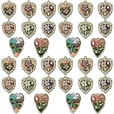 Youdiyla 8pcs Alloy Enamel Oil Painting Style Heart-shaped Flower Set Pendant Jewelry Making DIY Keychain Earrings Pendant Various Design Charms for Jewelry Making Bracelets Necklace(SN1116)