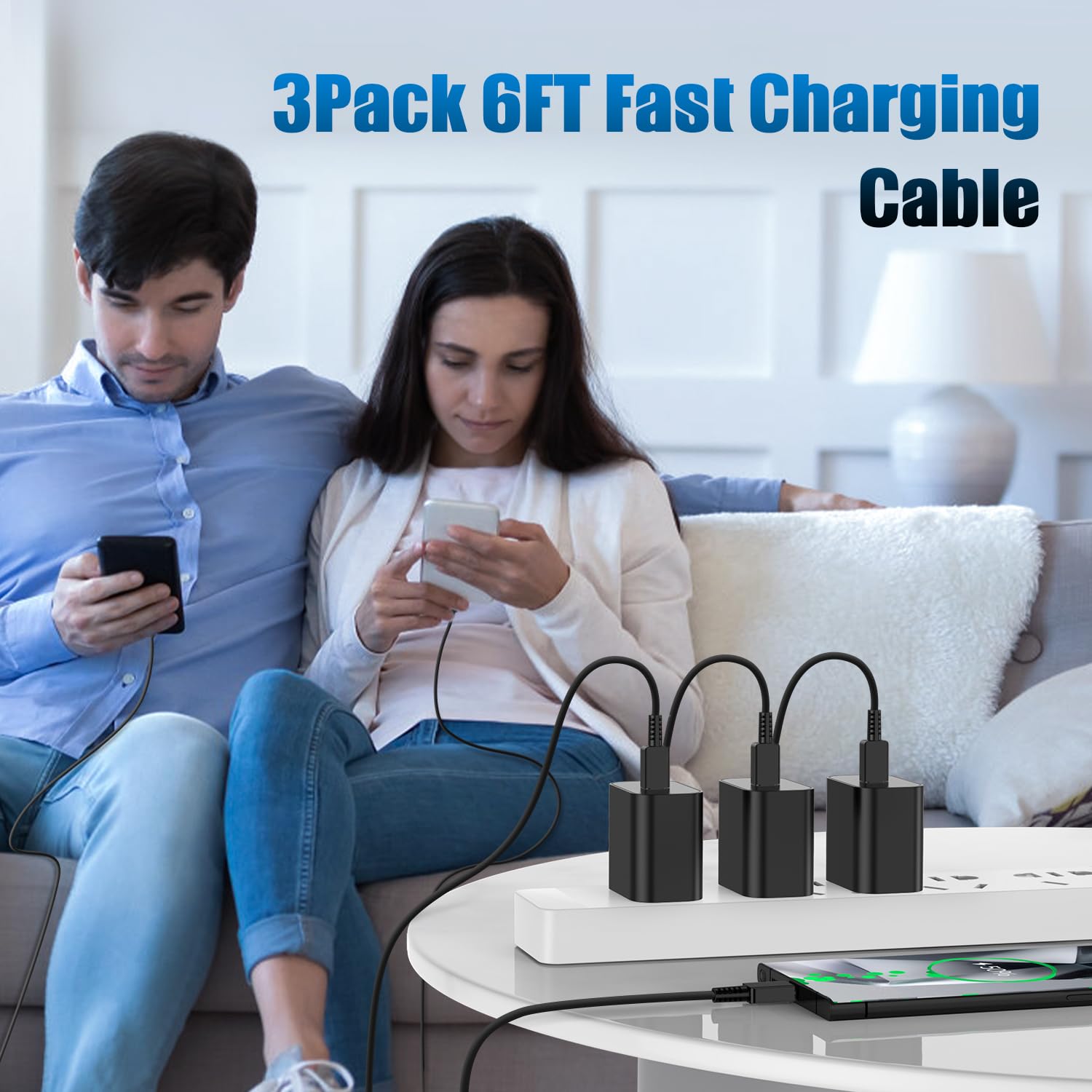 3Pack 45W USB C Charger for Samsung Galaxy S24 Ultra, Super Quite Fast Charging Type C Block with 6FT C to C Cord for Samsung Galaxy Tab S9 S8 S23 Ultra S22 Ultra S23 S22 S21 Note 10 Plus 20