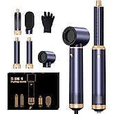 5 in 1 Hair Dryer Brush, Negative Ion Blow Dryer Brush Set Upgrade Hot Air Brush Air Styler Curling Wrap Air Curler, Curling Iron Hair Styling Tools As A Gift for Straight/Curl/Drying/Smoothing