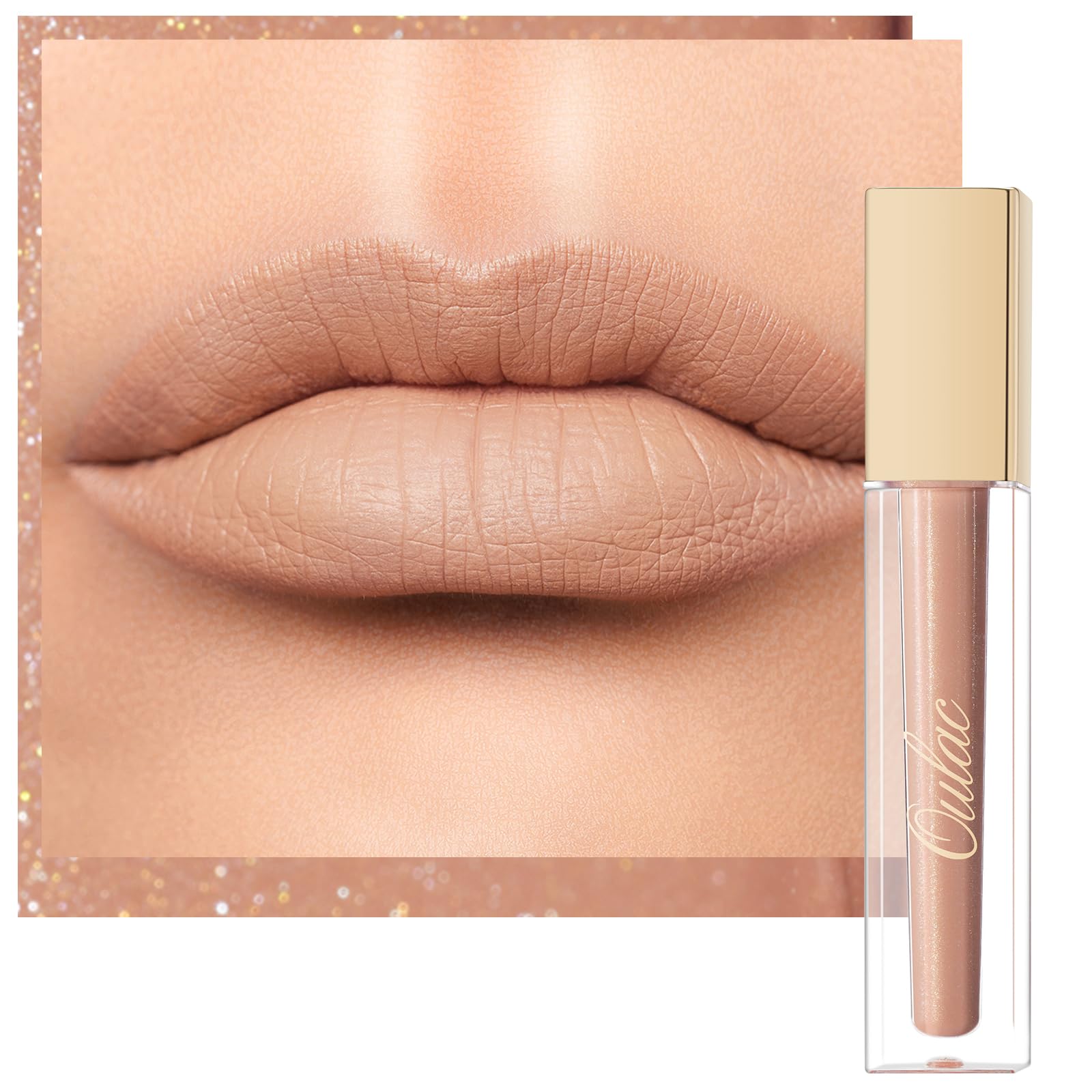 Oulac Matte Liquid Nude Lipstick for Women, Beige Brown Long Lasting Lip Gloss, Waterproof, Highly Pigmented Creamy Formula Lipstick with Vitamin E, Vegan, 4.5ml (MS01) — image 1