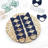YzmrBdqc 12 Pcs Girls Navy School Uniform Hair Bows Elastics Ties Bobbles view 4