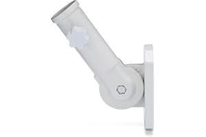 GREEN GROVE PRODUCTS Adjustable Flag Pole Bracket Heavy Duty Aluminum All Weather Flag Display Holder (White)