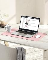 YSAGi Non-Slip Desk Pad 60 x 35 cm Pink Waterproof PVC Leather Desk Protector view 2
