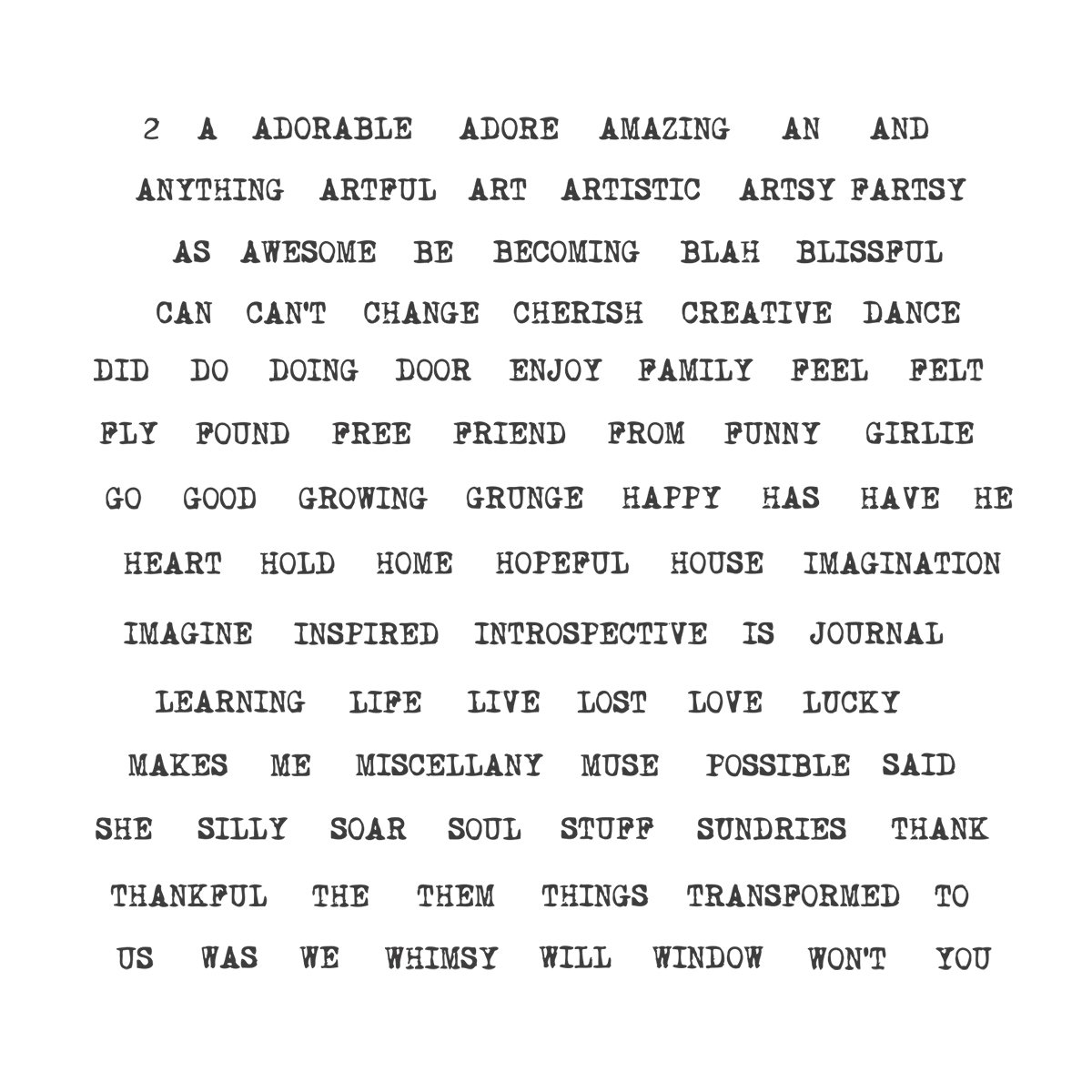 Spellbinders Stamps Journal Words