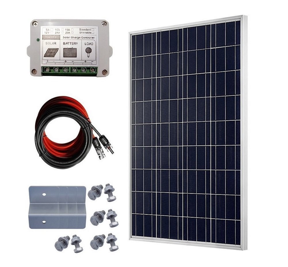 ECOWORTHY 100W 12V Polycrystalline Solar Panel Kits for Charging 12