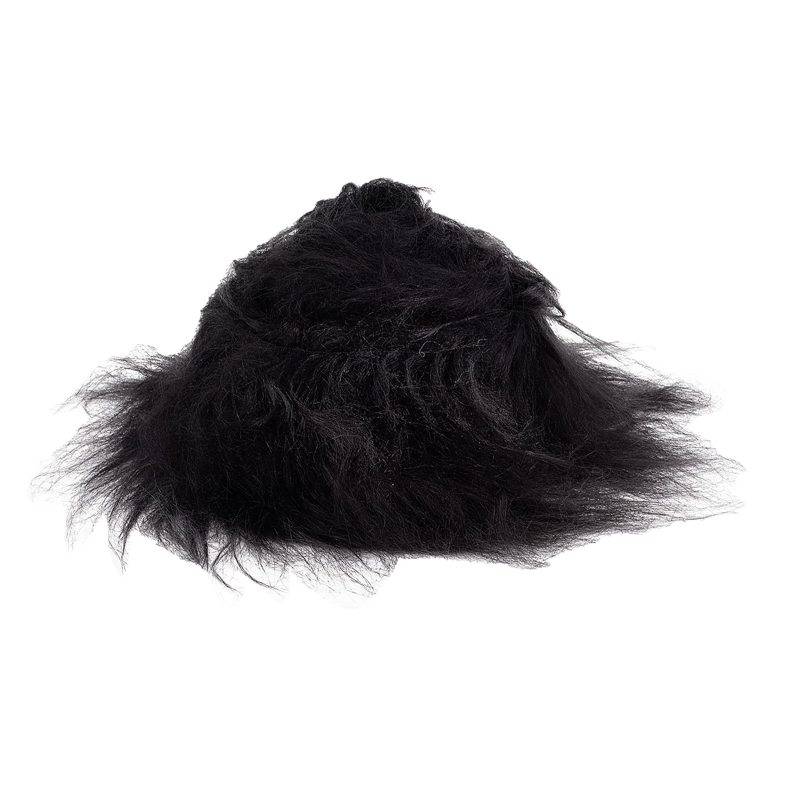 NICENEEDED Black Faux Fur Fabric, 2x59 Inch Precut Fabric Strips, Shaggy Plush Faux Fur Fluffy Fuzzy Craft for DIY Gnomes Beard Santa Claus Hair Dwarf Handmade Christmas Halloween Cosplay Costume