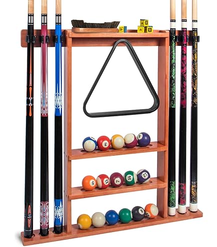 MyGift Rustic Burnt Solid Wood Freestanding Billiards Pool Cue MyGift Rustic Burnt Solid Wood Freestanding Billiards Pool Cue