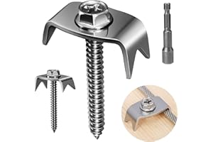 WWFFEN Reusable Barbed Fence Staples, 50pcs Fence Fasteners for Wire Fencing, Wire Fence Fasteners, Fencing Nails for Softwoods, Metal Grid Compatible