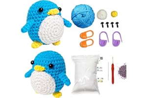 LEEVOT Crochet Kits for Beginners to Entertaining Projects for Experienced Crocheters, The Wobbles Easy Breezy Amigurumi Patterns DIY Crochet Animal Set - Pablo The Fairy Penguin
