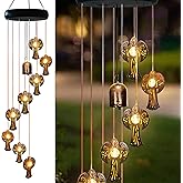Solar Angel Wind Chimes Outdoor,Solar 8 LED Angel Wind Chimes for Outside,Hanging Lights Warm LED,Outdoor Angel Decor,Angel Gifts for Wife Mother Grandmom Christmas