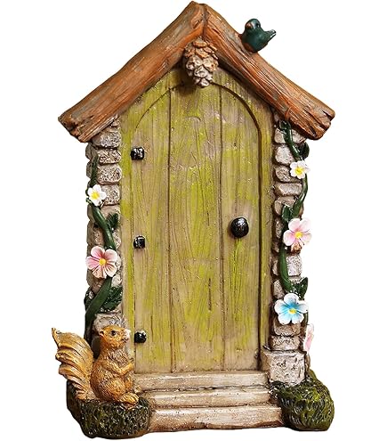 Pacific Giftware Feenhaus Mit Roter Tür – Handbemalte Miniatur Für Zaubergarten, 10,2 Cm