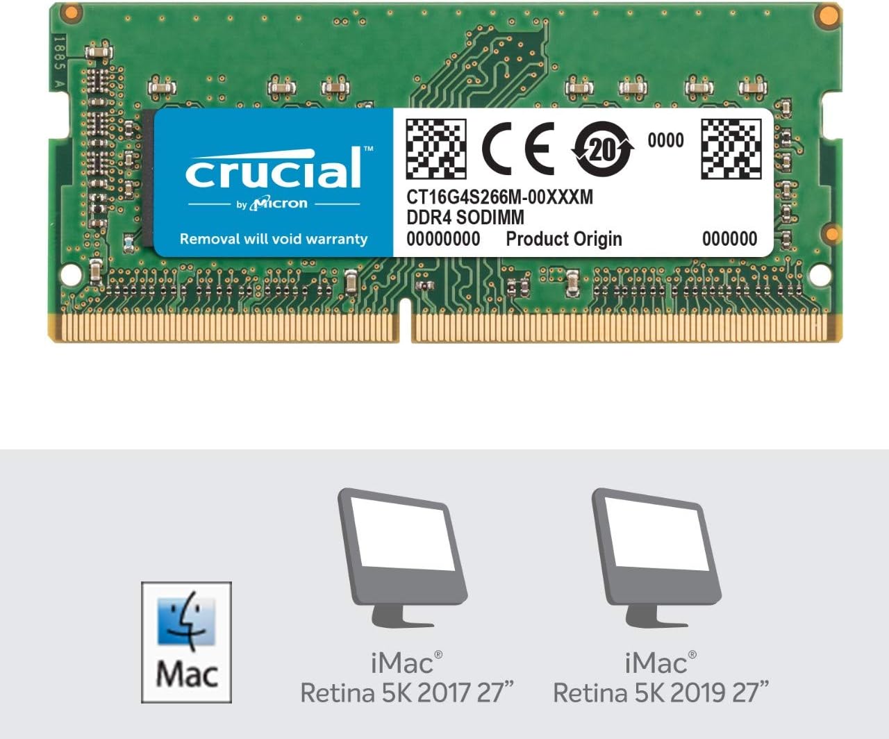 Crucial RAM 16GB DDR4 2666MHz CL19 Memory for Mac CT16G4S266M Green, 16GB (1x16GB) - Image 3